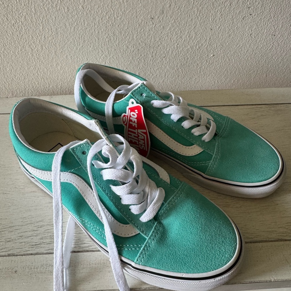 Vans Teal and White Casual Sneakers